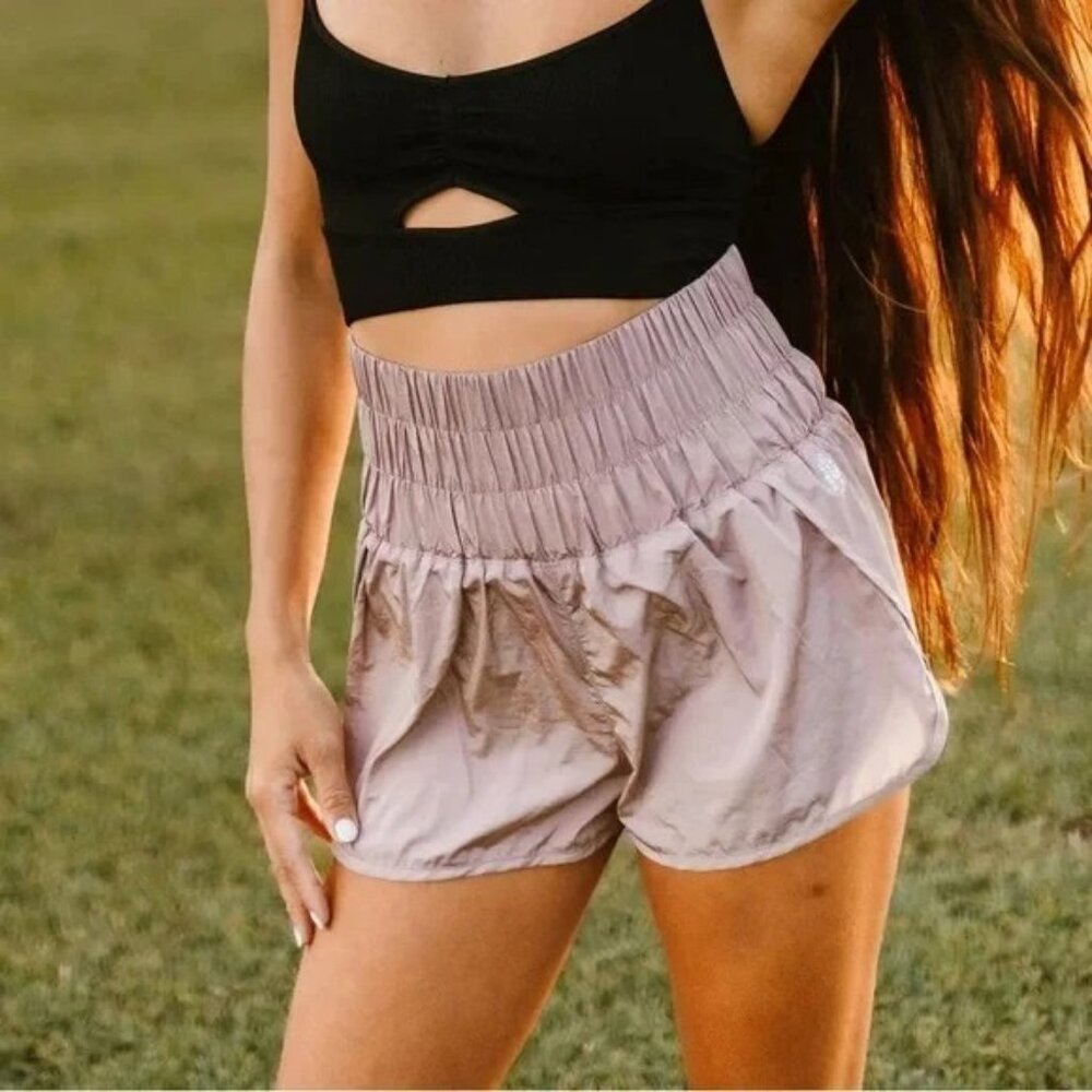 Free People Movement Shimmering Purple The Way Home Athletic Mini Short, Size XS
